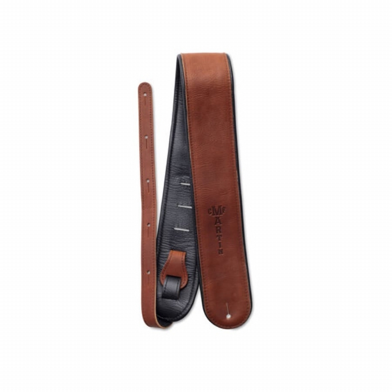 Martin A0028 Deluxe Leather Guitar Strap - Brown