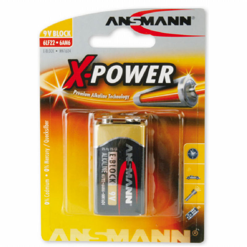 Ansmann Alkaline 9 Volt Batterij