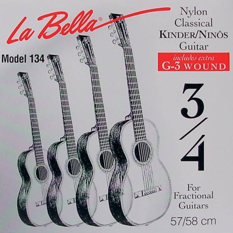 La Bella 134 3/4 Nylon-Saiten Kindergitarre