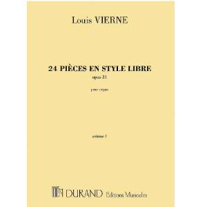 Louis Vierne - 24 Pièces en Style Libre Opus 31 Vol.1 - Edition Durand