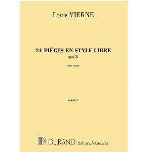 Louis Vierne - 24 Pièces en Style Libre Opus 31 Vol.1 - Edition Durand