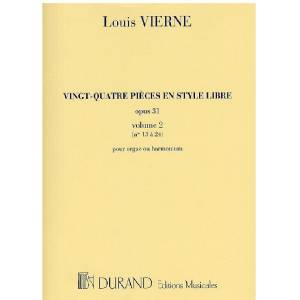 Louis Vierne - 24 Pièces en Style Libre Opus 31 Vol.2 - Edition Durand