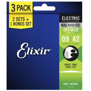 Elixir 16550 Saiten für E-Gitarre .009 3-Pack