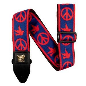 Ernie Ball 4698 Jacquard Gitarrengurt - Peace Love Dove Red