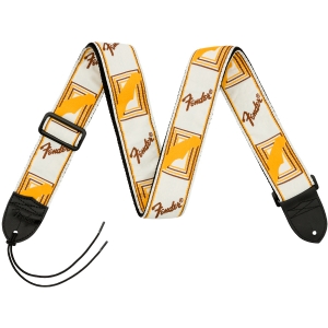 Fender Monogrammed Gitarrengurt Weiß / Gelb / Braun Fender Monogrammed Gitarrengurt Weiß / Gelb / Braun