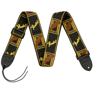 Fender Monogrammed Gitarrengurt Schwarz / Gelb / Braun