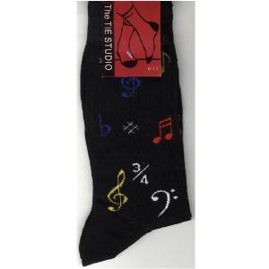 Socken - Musiksymbole schwarz