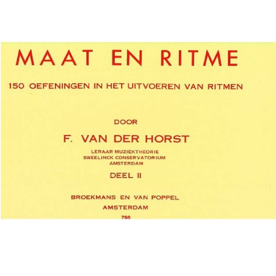 Maat en ritme 2 F. van der Horst