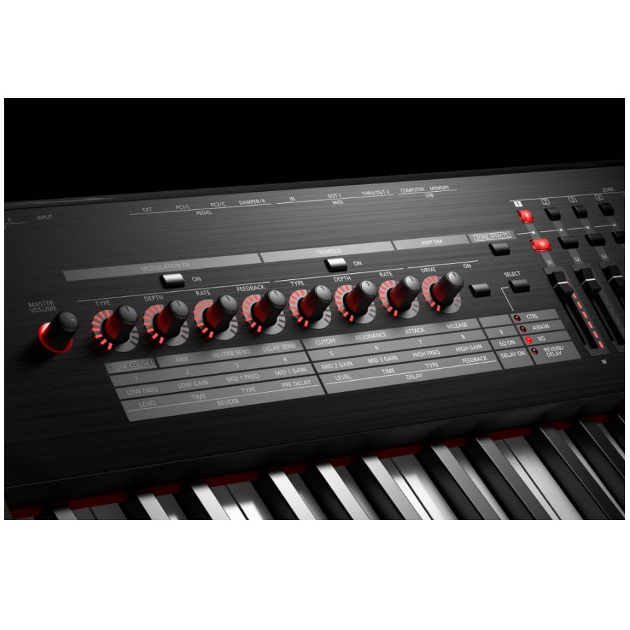 Acht control knoppen van de Roland RD-2000