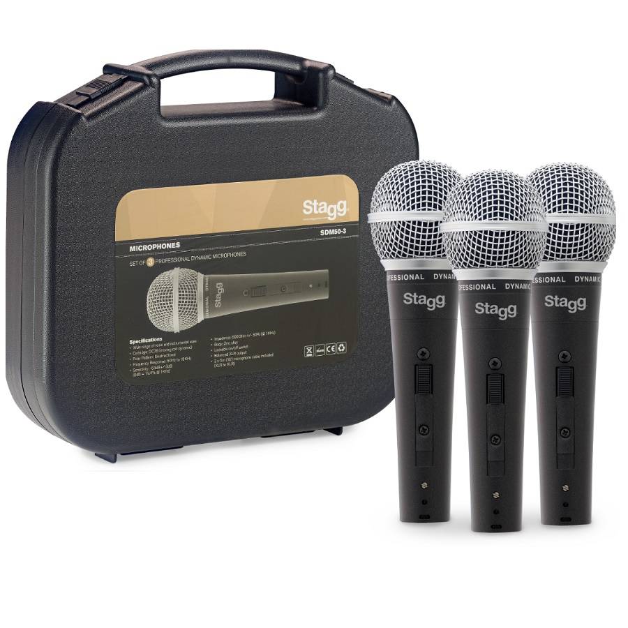 Stagg SDM50-3 Set van 3 microfoons