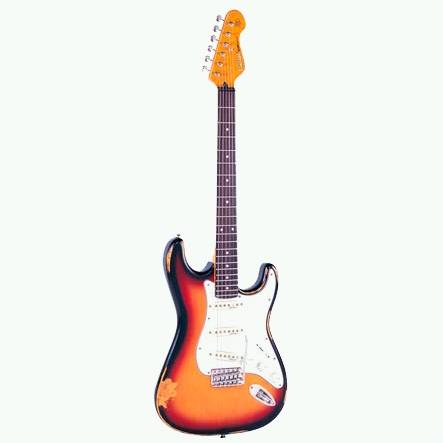 Vintage Icon V6 Strat Worn SB Elektrische Gitaar