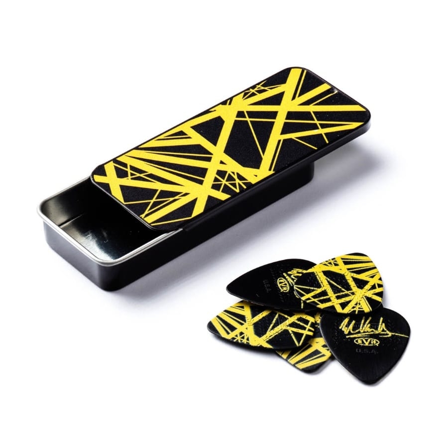 Dunlop Van Halen Black/Yellow Pick Tin - 6-pack