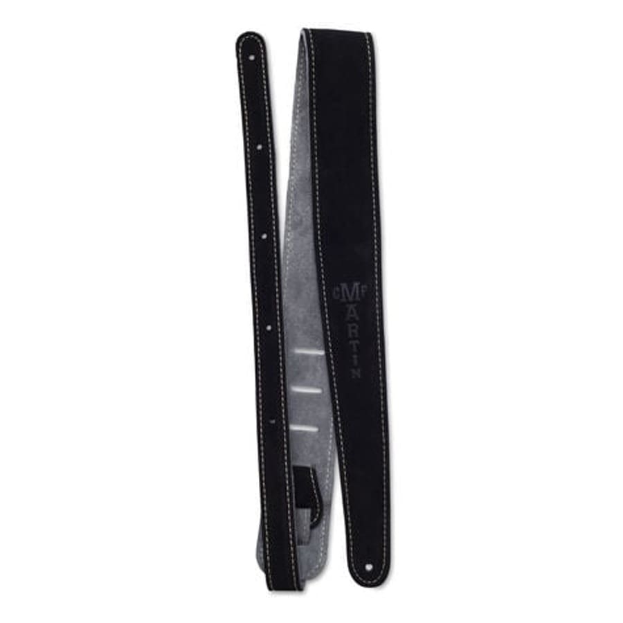 Martin A0016 Suede Gitarrengurt - Schwarz/Grau