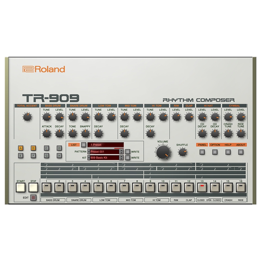 Roland TR-909 Software Rhythm Composer