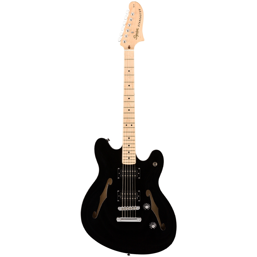 ギター Squier Fender Affinity Starcaster Black Squier Affinity Starcaster - Black - Swing City Music