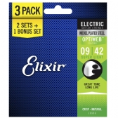 Elixir 16550 Electric Guitar strings .009 3-pack