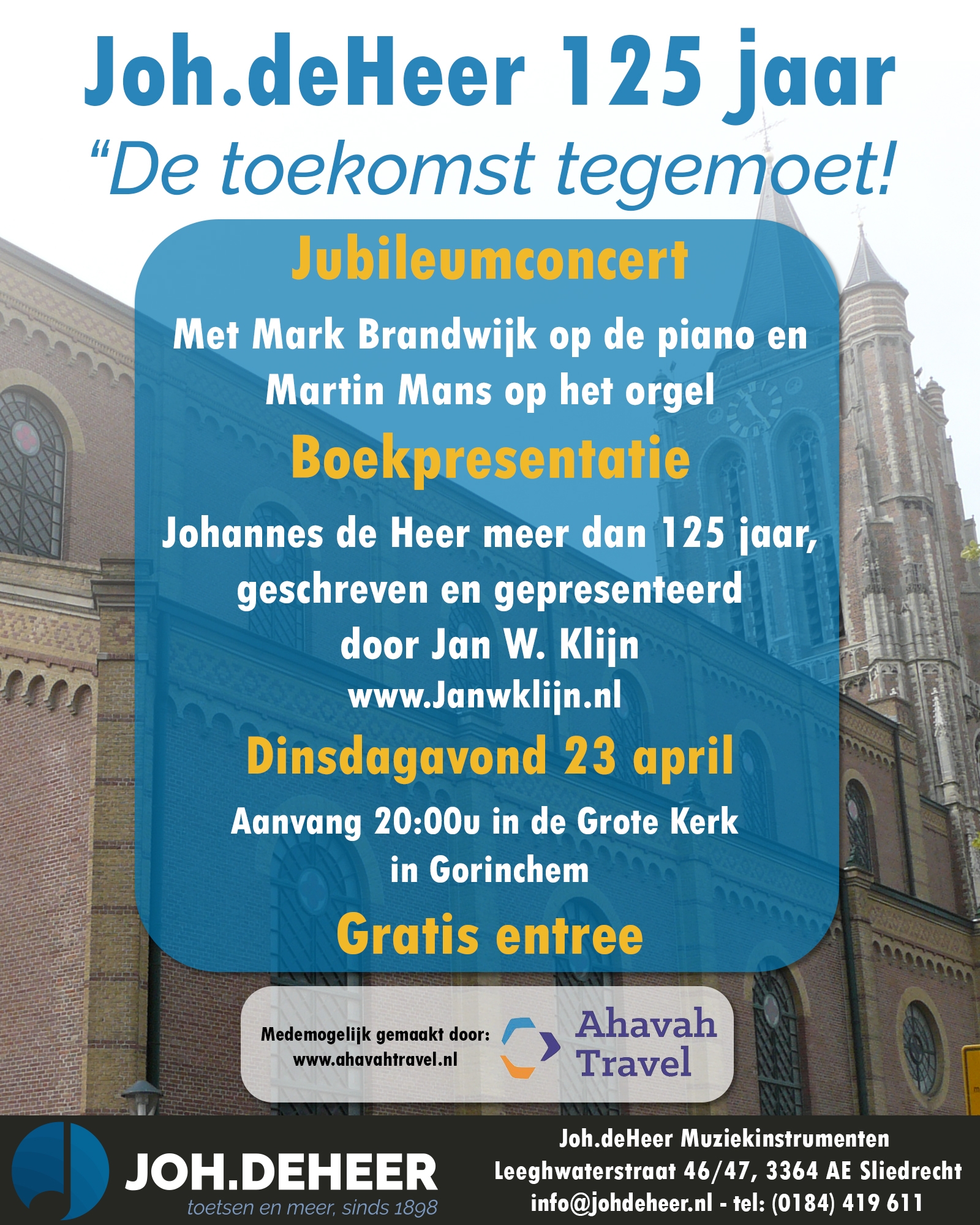 Joh.deHeer 125 jaar! Jubileumconcert + boekpresentatie