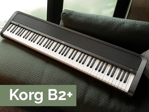 Korg B2+ Digitalpiano kaufen? Tragbares Piano mit USB-C, gewichteten Tasten und realistischem Klang