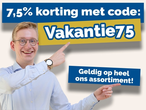 Tot en met 1 juni: 7,5% korting op het gehele assortiment