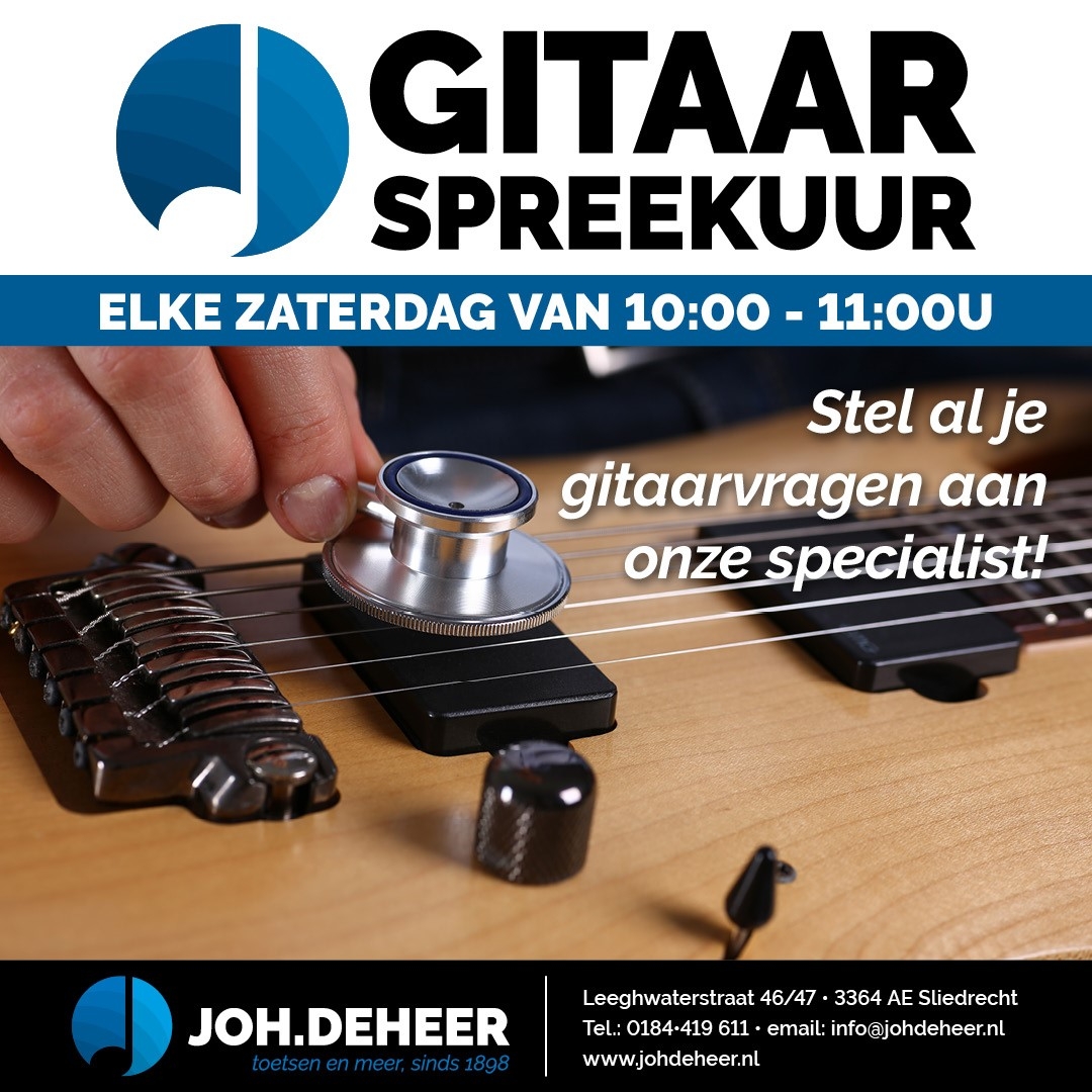 Elke zaterdag Gitaar Spreekuur bij Joh.deHeer